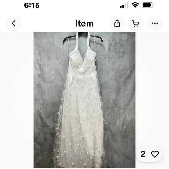 Jump White Halter Wedding Dress - Picture 3 of 6